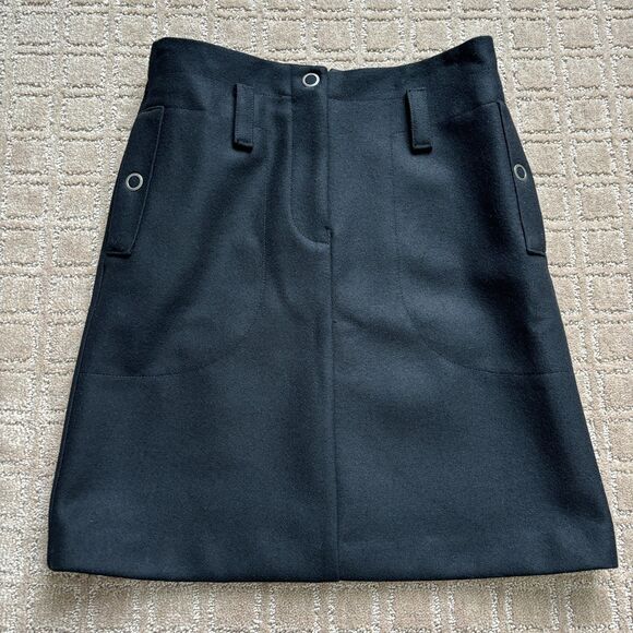 Maison Martin Margiela MM6 Black Wool Mini Skirt Sz 38 Black Italy Quiet Luxury - Picture 1 of 9